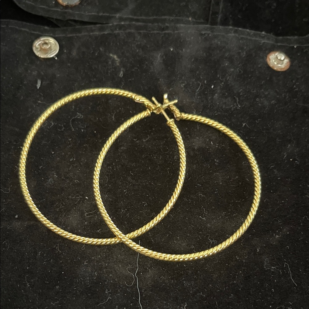 David Yurman Twisted Rope Hoop Earrings in Gold